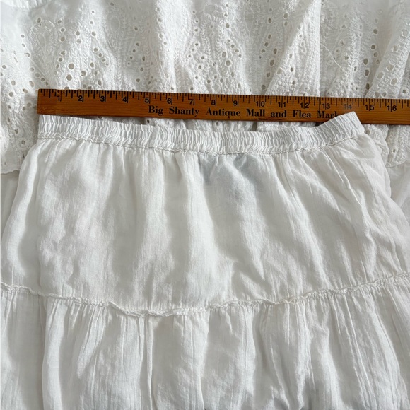 KEREN hart White Tiered Eyelet Midi Skirt - Picture 4 of 7